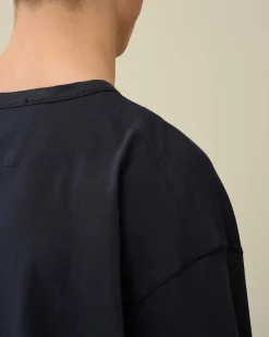 C.P. Company 20/1 Jersey Boxy Long Sleeved T-Shirt Total Eclipse-Blue Outlet