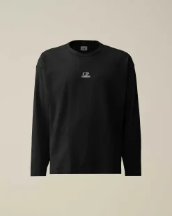 C.P. Company 20/1 Jersey Boxy Long Sleeved T-Shirt Black Store