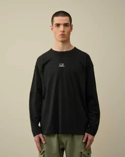 C.P. Company 20/1 Jersey Boxy Long Sleeved T-Shirt Black Store