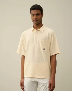 C.P. Company 20/1 Jersey Boxy Polo Shirt Pistachio Shell-Beige Store
