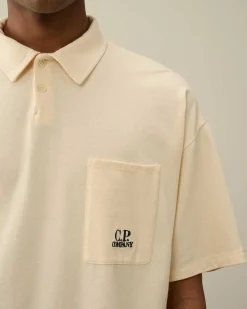 C.P. Company 20/1 Jersey Boxy Polo Shirt Pistachio Shell-Beige Store