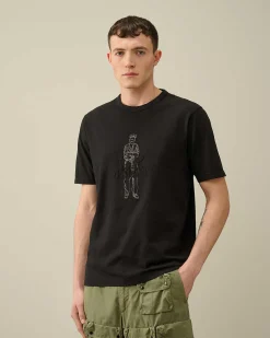 C.P. Company 1020 Jersey British Sailor T-Shirt Black Clearance