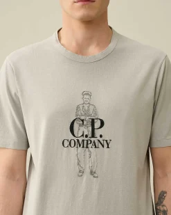 C.P. Company 1020 Jersey British Sailor T-Shirt Drizzle Grey Sale