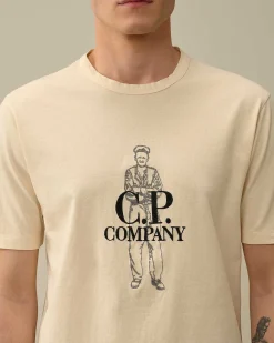 C.P. Company 1020 Jersey British Sailor T-Shirt Pistachio Shell-Beige Store