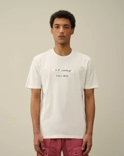 C.P. Company 24/1 Jersey Facili-Tees Graphic T-Shirt Gauze White Sale