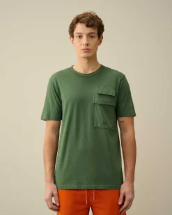 C.P. Company 20/1 Jersey Flap Pocket T-Shirt Duck Green Best Sale