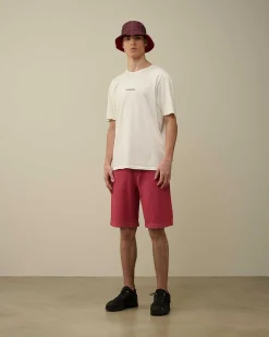 C.P. Company 24/1 Jersey Garment Dyed Logo T-Shirt Gauze White Flash Sale