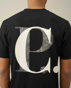 C.P. Company 30/1 Jersey Graphic T-Shirt Black Store