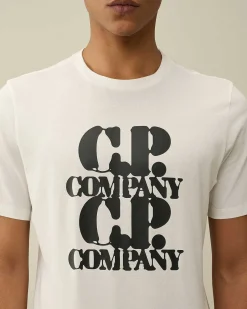 C.P. Company 30/1 Jersey Graphic T-Shirt Gauze White Cheap
