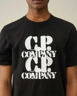 C.P. Company 30/1 Jersey Graphic T-Shirt Black Fashion