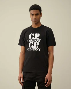 C.P. Company 30/1 Jersey Graphic T-Shirt Black Fashion