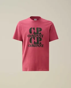 C.P. Company 30/1 Jersey Graphic T-Shirt Red Bud Outlet