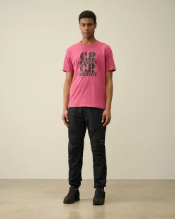 C.P. Company 30/1 Jersey Graphic T-Shirt Red Bud Outlet