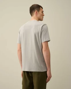 C.P. Company 30/1 Jersey Label Style Logo T-Shirt Drizzle Grey Flash Sale