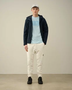 C.P. Company 30/1 Jersey Label Style Logo T-Shirt Starlight Blue Clearance