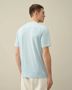 C.P. Company 30/1 Jersey Label Style Logo T-Shirt Starlight Blue Clearance