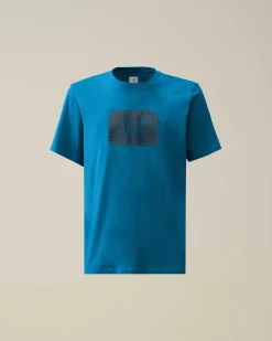 C.P. Company 30/1 Jersey Label Style Logo T-Shirt Ink Blue Cheap