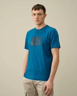 C.P. Company 30/1 Jersey Label Style Logo T-Shirt Ink Blue Cheap