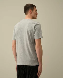 C.P. Company 30/1 Jersey Label Style Logo T-Shirt Grey Melange Store