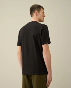 C.P. Company 30/1 Jersey Label Style Logo T-Shirt Black Fashion