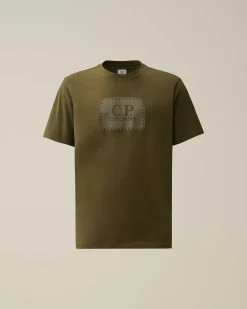 C.P. Company 30/1 Jersey Label Style Logo T-Shirt Ivy Green Fashion