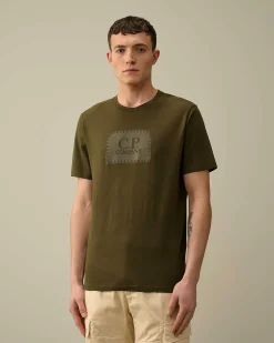 C.P. Company 30/1 Jersey Label Style Logo T-Shirt Ivy Green Fashion
