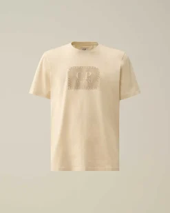 C.P. Company 30/1 Jersey Label Style Logo T-Shirt Pistachio Shell-Beige Shop