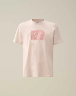 C.P. Company 30/1 Jersey Label Style Logo T-Shirt Heavenly Pink Best