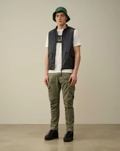 C.P. Company 30/1 Jersey Label Style Logo T-Shirt Gauze White Clearance