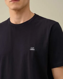 C.P. Company 30/1 Jersey Logo T-Shirt Total Eclipse-Blue Outlet