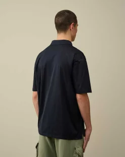 C.P. Company Jersey No Gravity Polo Shirt Total Eclipse-Blue New