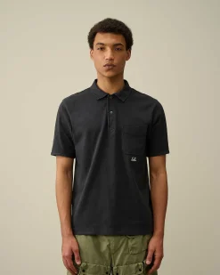 C.P. Company 1020 Jersey Pocket Polo Shirt Total Eclipse-Blue Best Sale