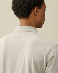 C.P. Company 1020 Jersey Polo Shirt Drizzle Grey Flash Sale