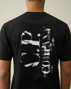 C.P. Company 30/1 Jersey Relaxed Graphic T-Shirt Black Outlet