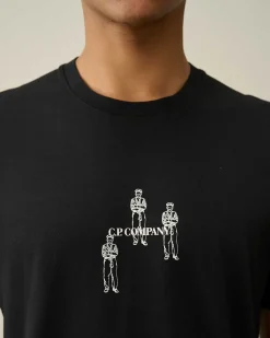 C.P. Company 30/1 Jersey Relaxed Graphic T-Shirt Black Outlet