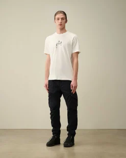 C.P. Company 30/1 Jersey Relaxed Graphic T-Shirt Gauze White Cheap