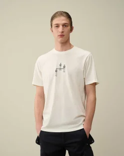 C.P. Company 30/1 Jersey Relaxed Graphic T-Shirt Gauze White Cheap