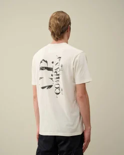 C.P. Company 30/1 Jersey Relaxed Graphic T-Shirt Gauze White Cheap