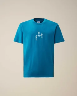 C.P. Company 30/1 Jersey Relaxed Graphic T-Shirt Ink Blue Store