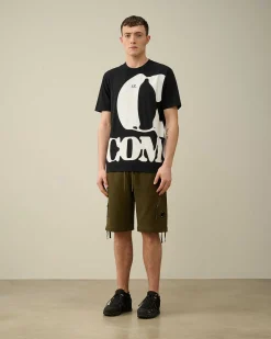C.P. Company 30/1 Jersey Relaxed Logo T-Shirt Black Sale