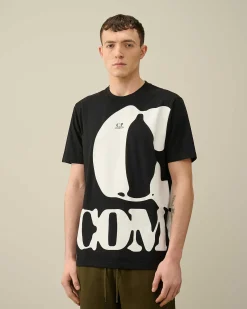 C.P. Company 30/1 Jersey Relaxed Logo T-Shirt Black Sale