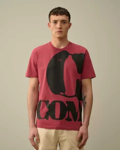 C.P. Company 30/1 Jersey Relaxed Logo T-Shirt Red Bud Best