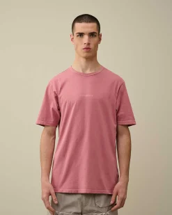 C.P. Company 24/1 Jersey Resist Dyed Logo T-Shirt Red Bud Hot