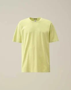 C.P. Company 24/1 Jersey Resist Dyed Logo T-Shirt White Pear Flash Sale