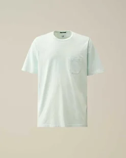 C.P. Company 24/1 Jersey Resist Dyed Pocket T-Shirt Starlight Blue New