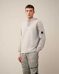 C.P. Company Light Fleece Hoodie Drizzle Grey Hot