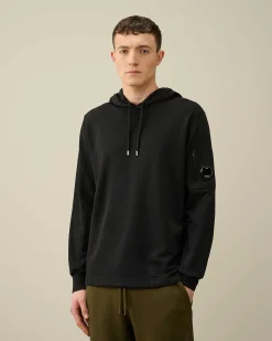C.P. Company Light Fleece Hoodie Black Flash Sale
