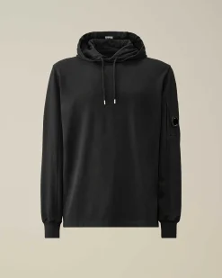 C.P. Company Light Fleece Hoodie Black Flash Sale