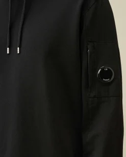 C.P. Company Light Fleece Hoodie Black Flash Sale