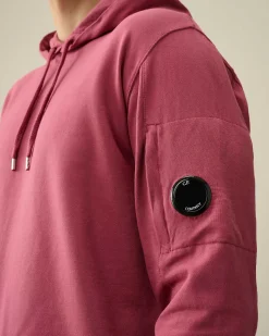 C.P. Company Light Fleece Hoodie Red Bud Sale